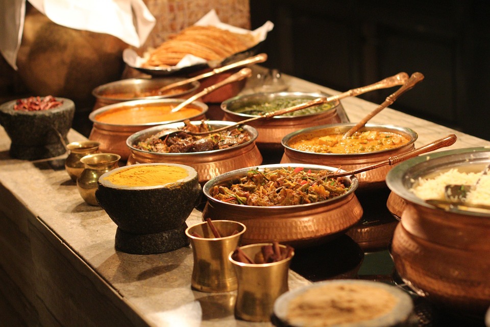 Serving station for Indian food